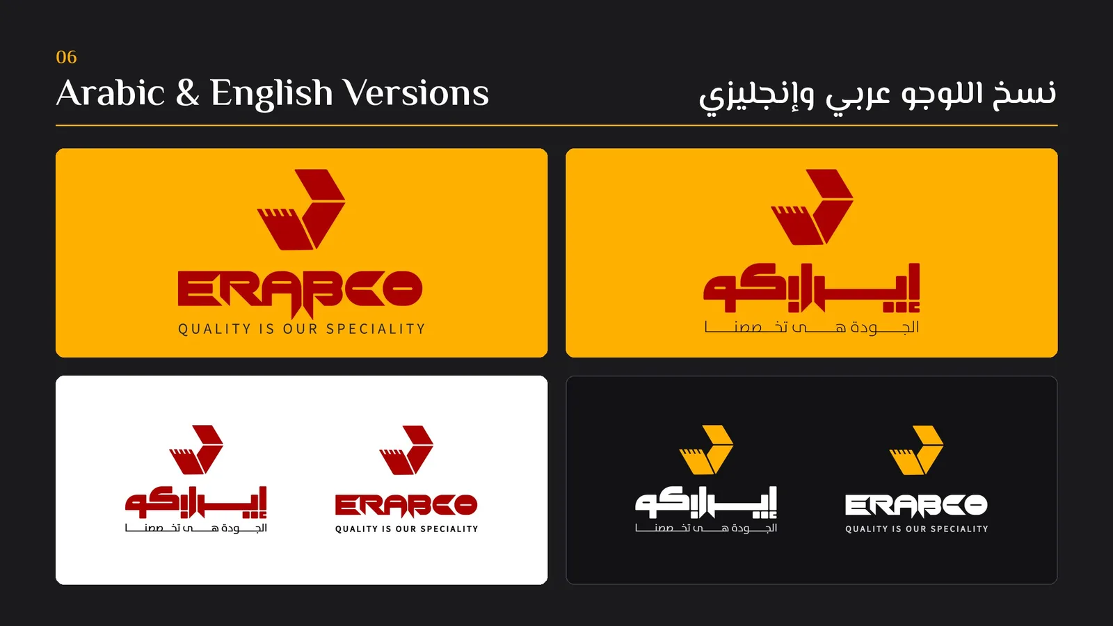 تصميم لوجو إيرابكو: النسخة العربي والإنجليزي