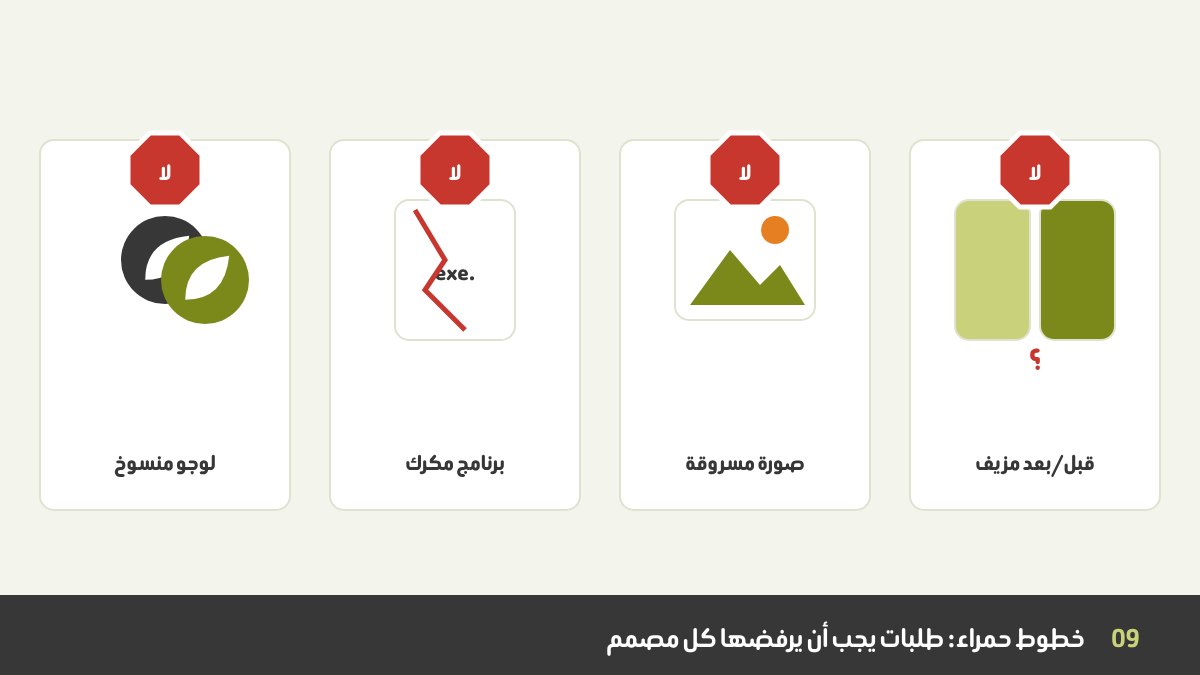صف من علامات التوقف الحمراء فوق طلبات غير أخلاقية: لوجو منسوخ، وعلبة برنامج مكرك، وصورة مسروقة، وإعلان «قبل وبعد» مزيف