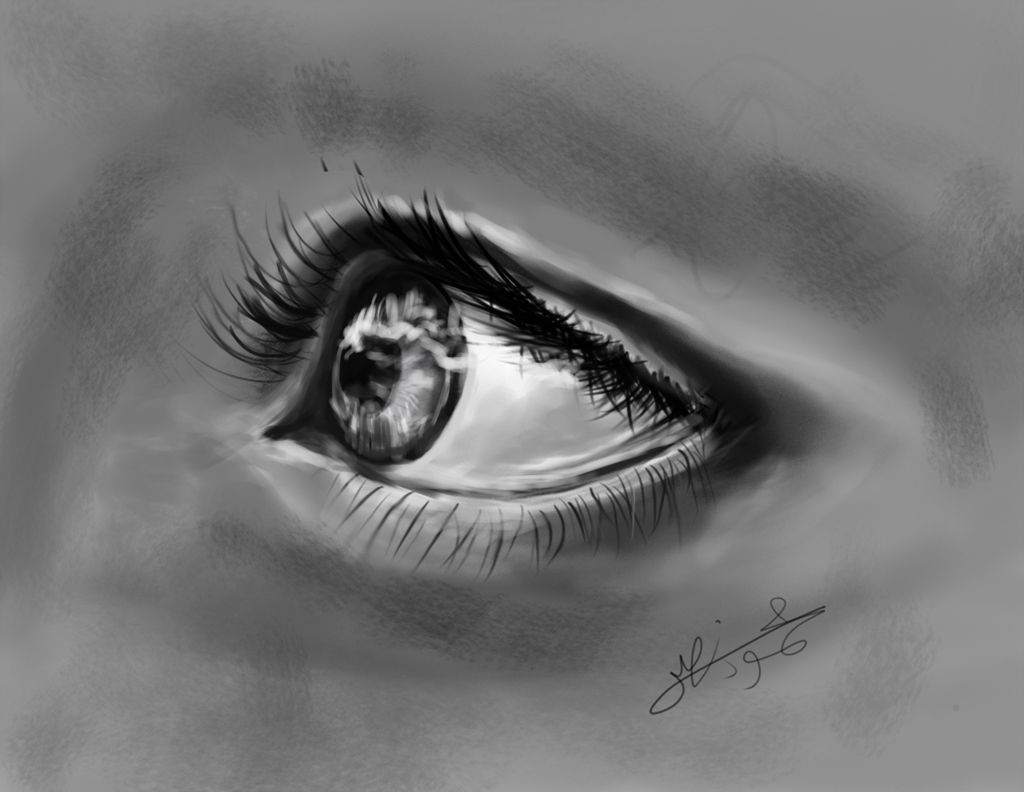 Eye Pencil Drawing Side Angle