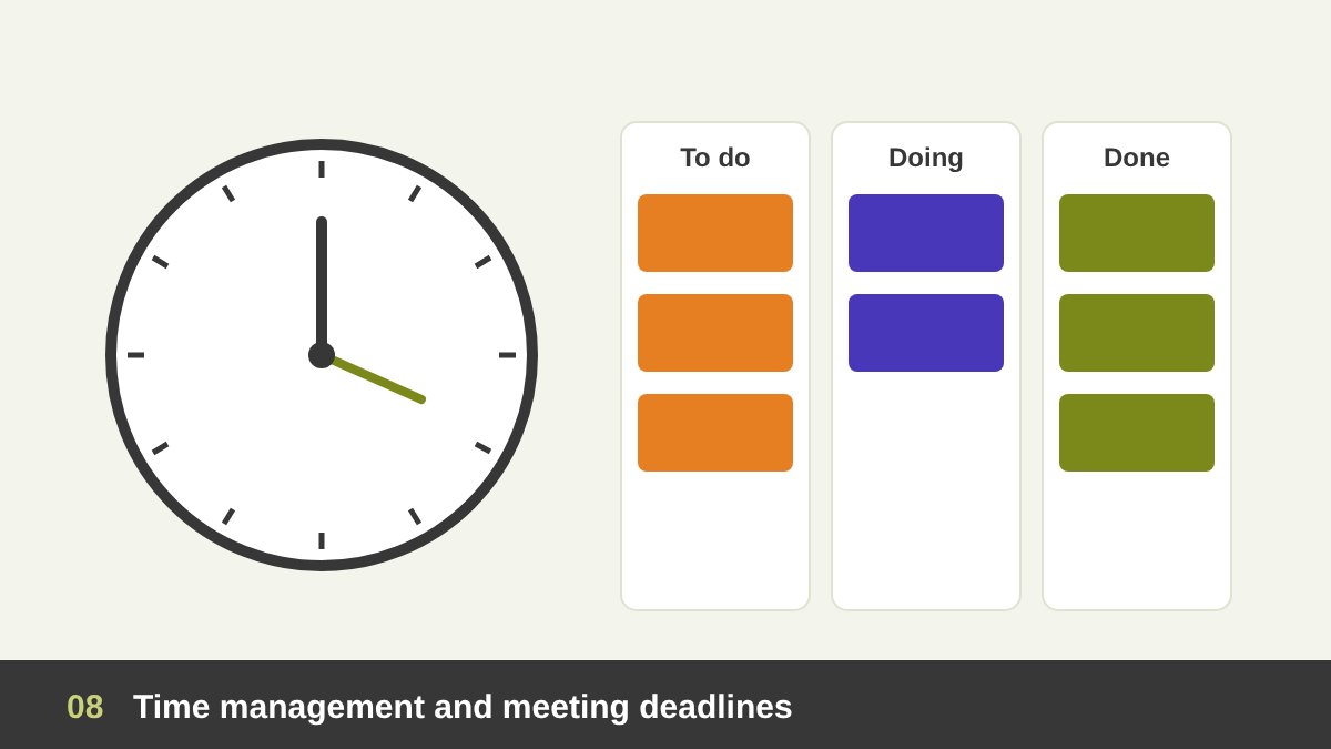 Freelance designer time management: calendar, task board and deadlines for several projects