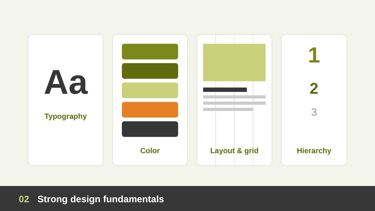 Graphic design fundamentals for freelancers: typography, color, layout grid and visual hierarchy