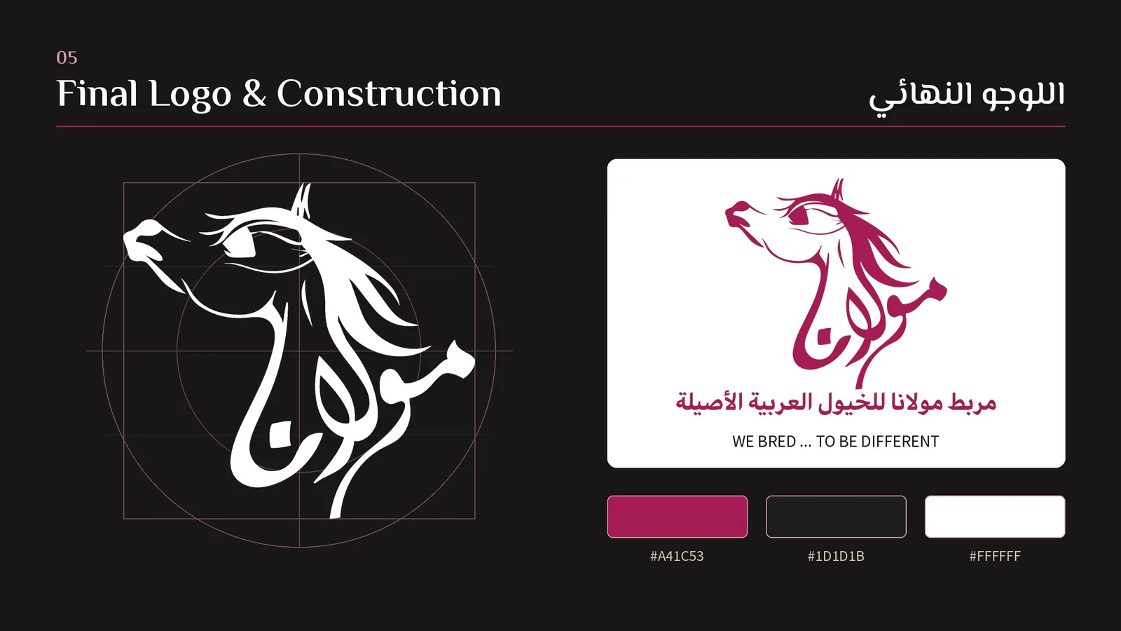Maulana Stud logo design: Final logo and construction